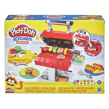 Play-Doh Kitchen Creations Grill 'n Stamp Playset for Kids 3 Years and Up with 6 Non-Toxic Colors 