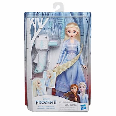 Disney Frozen Sister Styles Elsa Fashion Doll With Extra-Long Blonde Hair, Braiding Tool and Hair Clips - Toy For Kids Ages 5 and Up