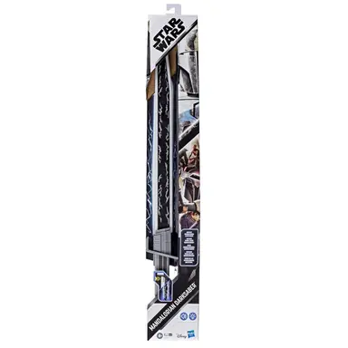 Star Wars Mandalorian Darksaber Lightsaber Toy, Lights and Sounds, Star Wars: The Clone Wars for Kids Roleplay, 5 and Up