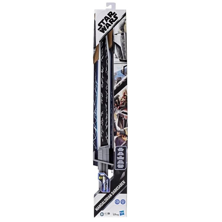 Star Wars Mandalorian Darksaber Lightsaber Toy, Lights and Sounds, Star Wars: The Clone Wars for Kids Roleplay, 5 and Up