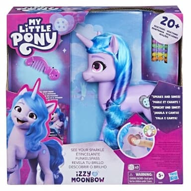 My Little Pony: Make Your Mark Toy See Your Sparkle Izzy Moonbow -- 8-Inch Pony for Kids that Sings, Speaks, Lights Up
