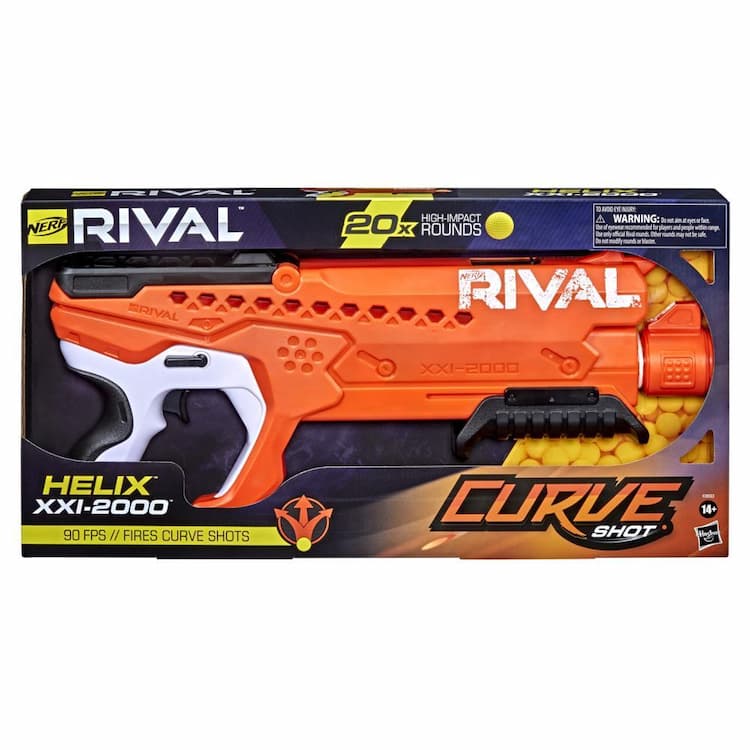 Nerf Rival Curve Shot -- Helix XXI-2000 Blaster -- Fire Rounds to Curve Left, Right, Downward or Fire Straight