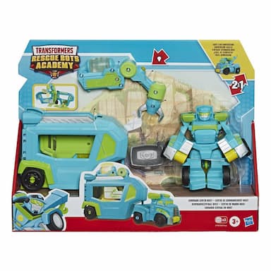 Playskool Heroes Transformers Rescue Bots Academy Command Center Hoist Converting Toy with Trailer, Light-Up Accessory 