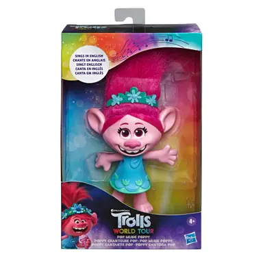 DreamWorks Trolls Pop Music Poppy Singing Doll Toy, Sings Trolls Just Want to Have Fun from DreamWorksTrolls World Tour