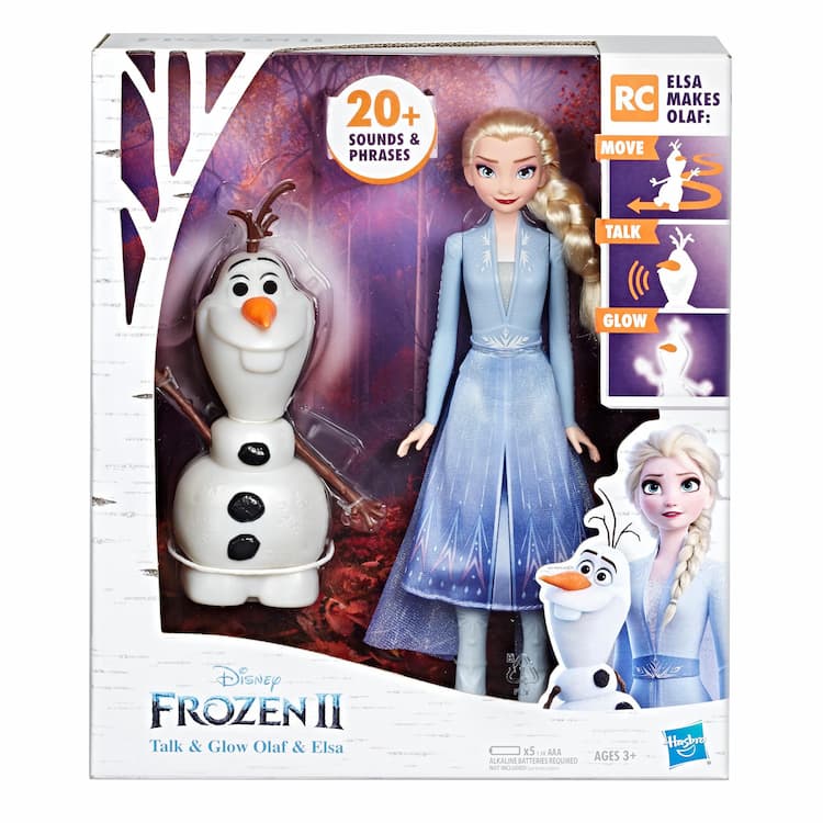 Disney Frozen Talk and Glow Olaf and Elsa Dolls, Remote Control Elsa Activates Talking, Dancing, Glowing Olaf, Inspired by Disney's Frozen 2 Movie - Toy For Kids Ages 3 and Up