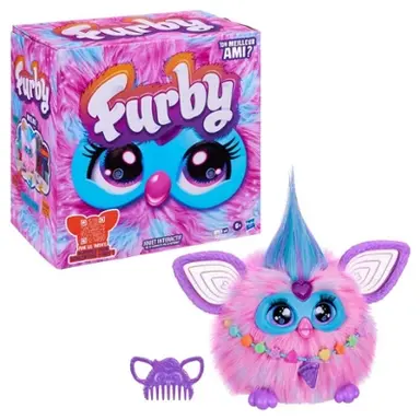 Furby Cotton Candy Pink & Blue Plush Toy, Voice Activated, 15 Fashion Accessories, Interactive Toys, Ages 6+