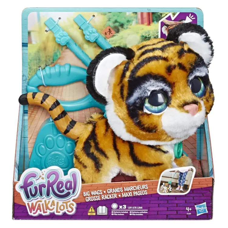 furReal Walkalots Big Wags Animatronic Plush Tiger Toy, Ages 4 and Up
