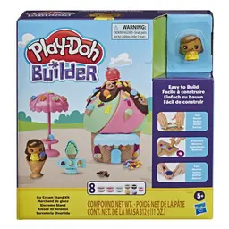 Play-Doh Builder Ice Cream Stand Toy Building Kit for Kids 5 Years and Up with 8 Cans of Non-Toxic Modeling Compound