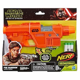 Star Wars Nerf Poe Dameron Blaster -- Lights and Sounds, GlowStrike Technology, 3 Official Nerf GlowStrike Darts