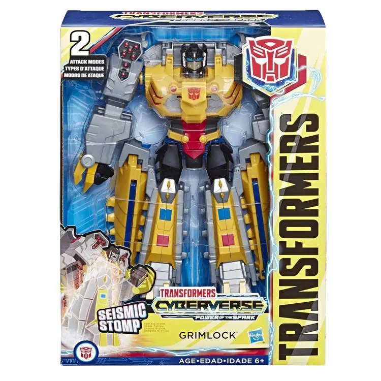 Transformers Toys Cyberverse Action Attackers Ultimate Class Grimlock Action Figure - Repeatable Seismic Stomp Action Attack - For Kids Ages 6 and Up, 9.75 inch