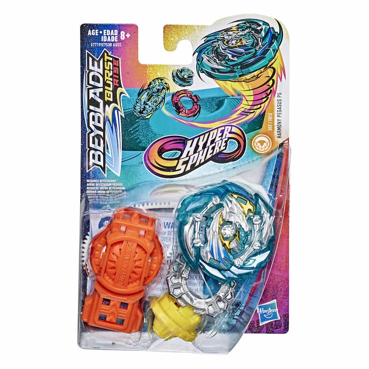 Beyblade Burst Rise Hypersphere Harmony Pegasus P5 Starter Pack -- Battling Top Toy and Right/Left-Spin Launcher