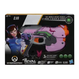 Overwatch D.Va Nerf Rival Blaster with 3 OverWatch Nerf Rival Rounds