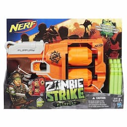 FlipFury Nerf Zombie Strike Toy Blaster with 2 Flipping Drums and 12 Official Nerf Zombie Strike Elite Darts  For Kids, Teens, Adults