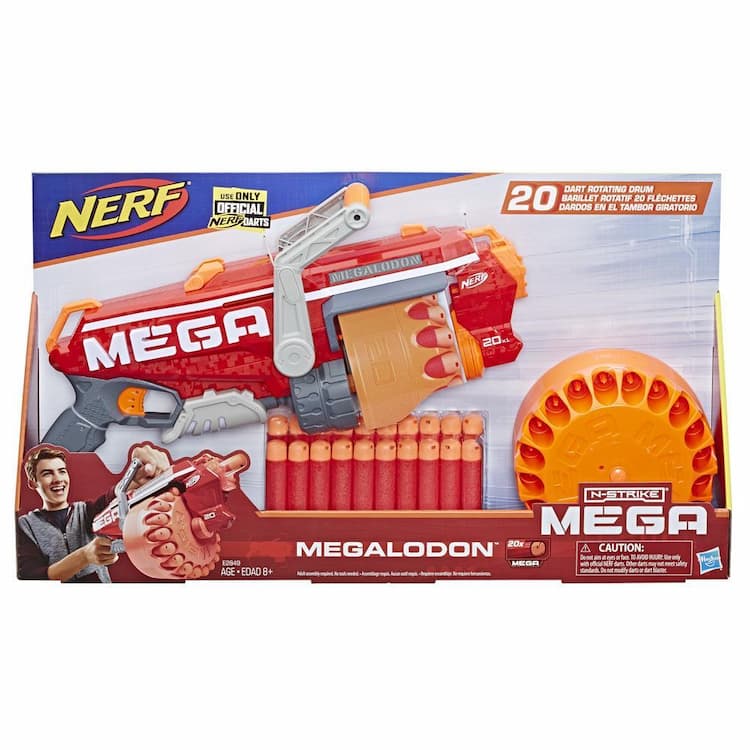 Megalodon Nerf N-Strike Mega Toy Blaster with 20 Official Nerf Mega Whistler Darts