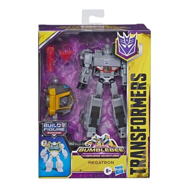 Transformers Toys Cyberverse Deluxe Class Megatron Action Figure, Fusion Mega Shot Attack Move, Build-A-Figure Piece, 5-inch