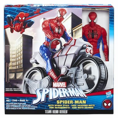 Marvel Spider-Man Titan Hero Series Spider-Man Figure with Spider Cycle