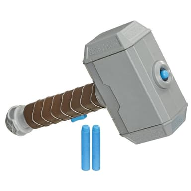 NERF Power Moves Marvel Avengers Thor Hammer Strike NERF Dart-Launching Toy for Kids Roleplay, Kids Ages 5 and Up