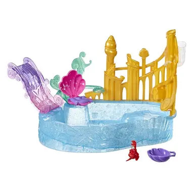Disney Princess Sparkling Lagoon Playset with Slide and Seashell Seat, Inspired by The Little Mermaid, Toy for 3 Year Olds and Up