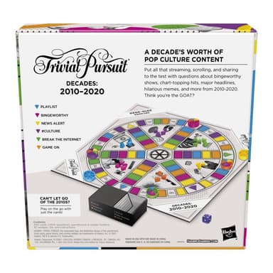 Trivial Pursuit Decades 2010 to 2020 Board Game for Adults and Teens, Pop Culture Trivia Game, Ages 16 and Up