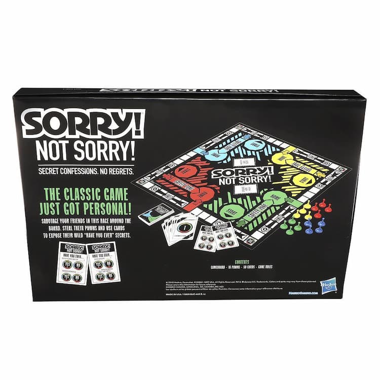 Sorry! Not Sorry! Adult Party Board Game Parody of the Classic Sorry! Game