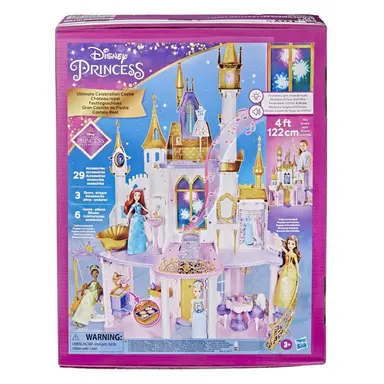 Disney Princess Ultimate Celebration Castle, Doll House with Musical Fireworks Light Show, Toy for Girls 3 and Up