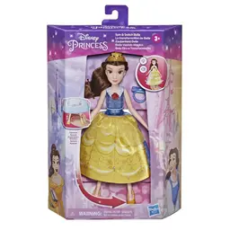 Disney Princess Spin and Switch Belle, Quick Change Fashion Doll, Toy for Girls 3 Years and Up