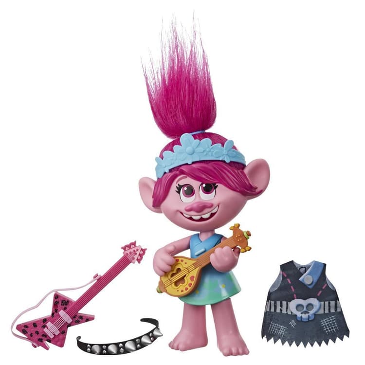 DreamWorks Trolls World Tour Pop-to-Rock Poppy Singing Doll with 2 Different Looks and Sounds