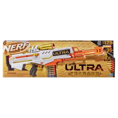 Nerf Ultra Pharaoh Blaster -- Gold Accents, 10-Dart Clip, 10 Nerf Ultra Darts, Compatible Only with Nerf Ultra Darts