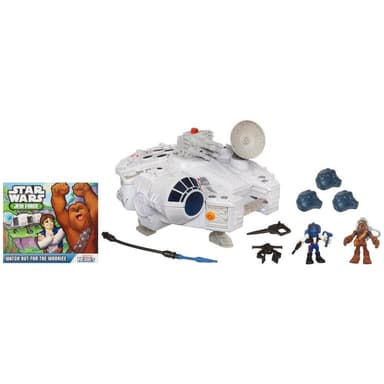 STAR WARS PLAYSKOOL HEROES Jedi Force MILLENNIUM FALCON with HAN SOLO & CHEWBACCA Playset