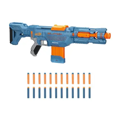 Nerf Elite 2.0 Echo CS-10 Blaster, 24 Nerf Darts, 10-Dart Clip, Removable Stock and Barrel Extension, 4 Tactical Rails