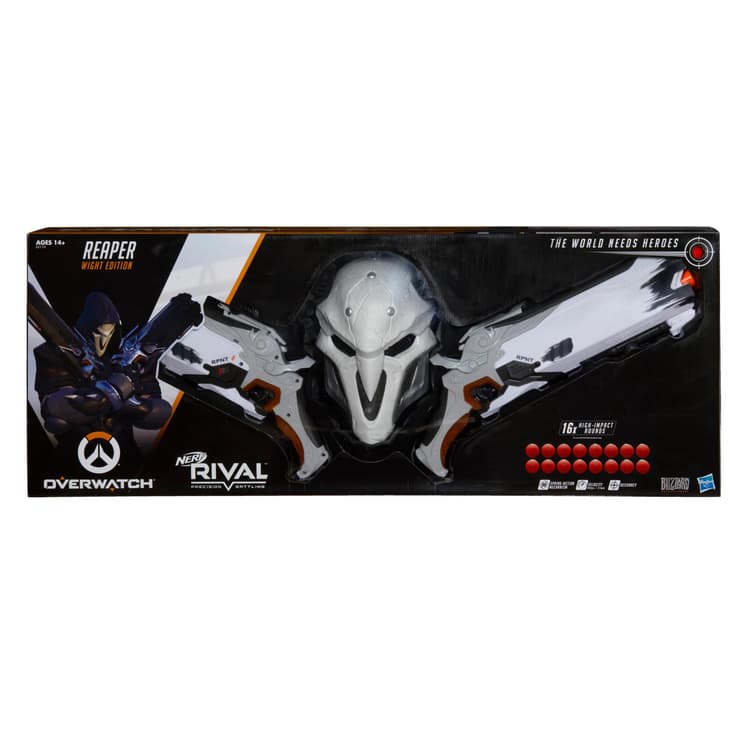 Overwatch Reaper (Wight Edition) Collector Pack with 2 Nerf Rival Blasters 1 Reaper Face Mask and 16 Overwatch Nerf Rival Rounds
