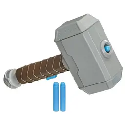 NERF Power Moves Marvel Avengers Thor Hammer Strike NERF Dart-Launching Toy for Kids Roleplay, Kids Ages 5 and Up