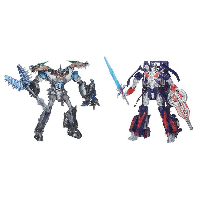 Transformers Age of Extinction Generations Leader Class Optimus Prime and Grimlock Figures
