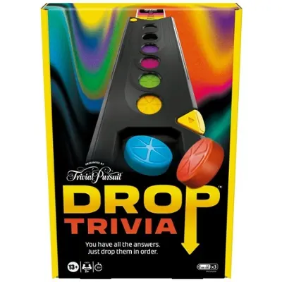 Drop Trivia Game, Electronic Party Game with Voice and Sounds, Board Games for 2 or More Players, Ages 13+