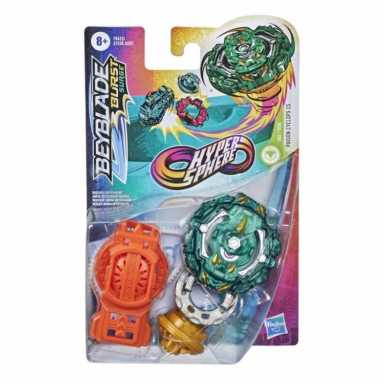 Beyblade Burst Rise Hypersphere Poison Cyclops C5 Starter Pack -- Defense Type Battling Game Top and Launcher Toy