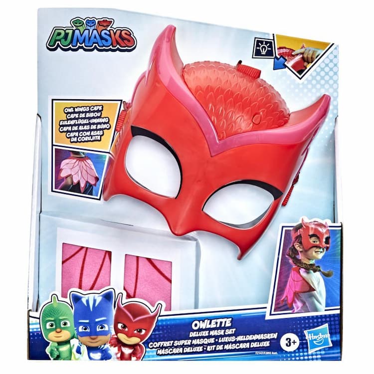 PJ Masks Owlette Deluxe Mask Set, Preschool Dress-Up Toy, Light-up Mask and Owl Wings Accessory for Kids Ages 3 and Up