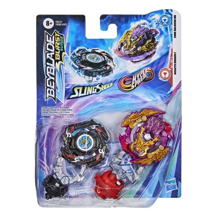 Beyblade Burst Surge Dual Collection Pack Hypersphere Zone Balkesh B5 and Slingshock Wraith Driger F Battling Game Tops