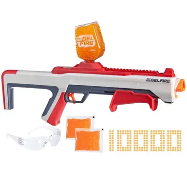 Nerf Pro Gelfire Raid Blaster, Fire 5 Rounds At Once, 10,000 Gelfire Rounds, 800 Round Hopper, Eyewear