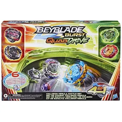 Beyblade Burst QuadDrive Collision Nebula Battle Set Game -- Beystadium, 2 Toy Tops and 2 Launchers for Ages 8 and Up