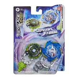 Beyblade Burst Surge Speedstorm Evo Helios Blazebringer and Jormuntor J6 Spinning Top Dual Pack -- Battling Game Top Toy