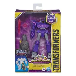 Transformers Toys Cyberverse Deluxe Class Shockwave Action Figure, Shock Blast Attack Move, Build-A-Figure Piece, 5-inch