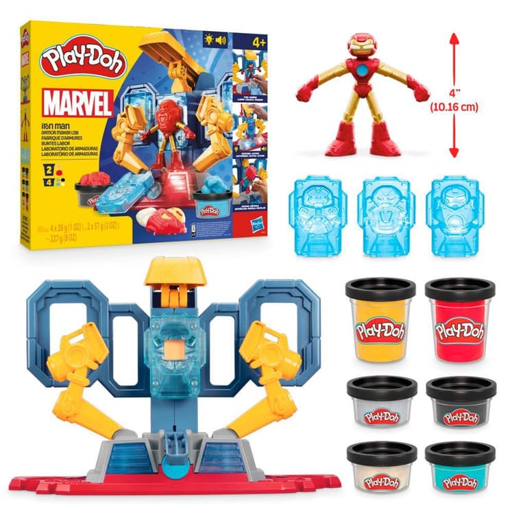 Play-Doh Marvel Iron Man Armor Maker Lab Playset with Iron Man Action Figure, Ages 4+
