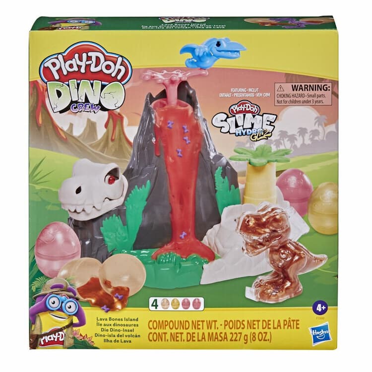 Play-Doh Slime Dino Crew Lava Bones Island Volcano Playset for Kids 4 Years and Up, Non-Toxic