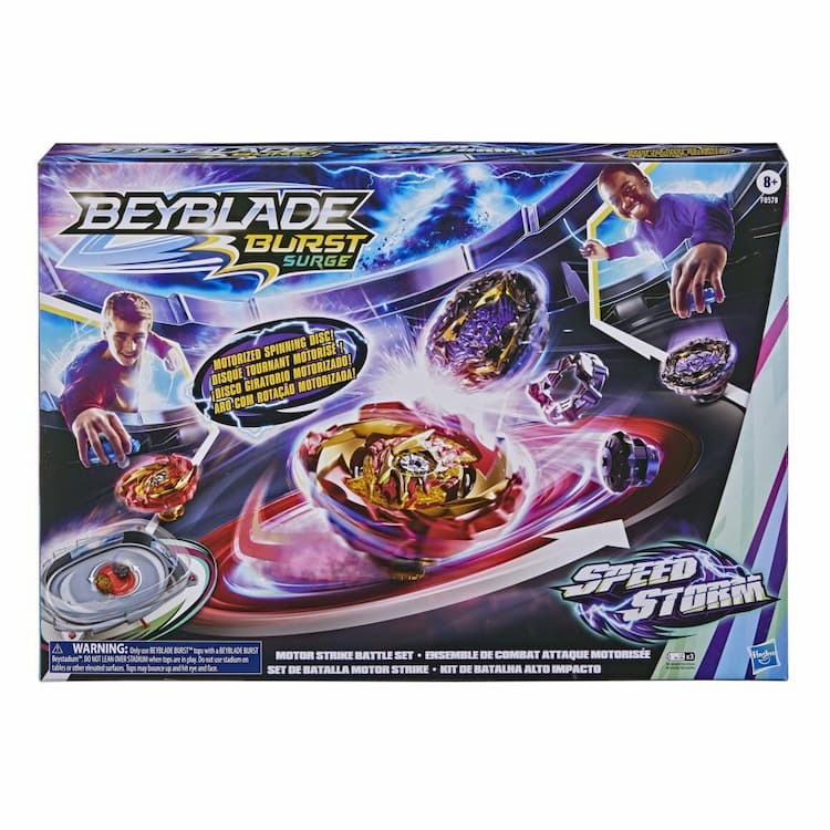 Beyblade Burst Surge Speedstorm Motor Strike Battle Set Game -- Motorized Beystadium, 2 Toy Tops and 2 Launchers