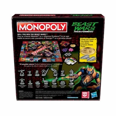 Monopoly: Transformers Beast Wars Edition Board Game for Kids Ages 8 and Up