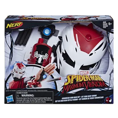 Spider-Man Maximum Venom Venomized Iron Man Set, Venomized Iron Man Mask, Dart Repulsor Ages 5 And Up