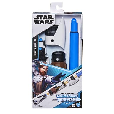 Star Wars Lightsaber Forge Obi-Wan Kenobi Extendable Blue Lightsaber Roleplay Toy for Kids Ages 4 and Up