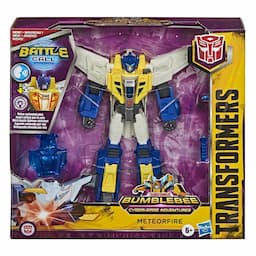 Transformers Meteorfire Cyberverse Adventures Battle Call Trooper Class Meteorfire Action Figure, Voice Activated Energon Power Lights