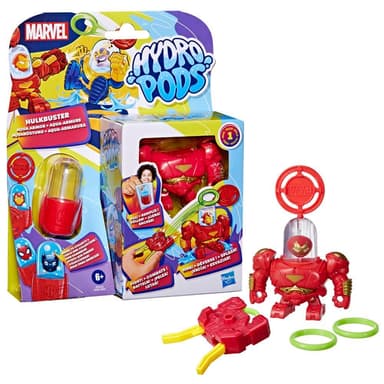 Hydro Pods Marvel Hulkbuster Aqua Armor, Iron Man Mech Suit, Water Activated Battle Toy