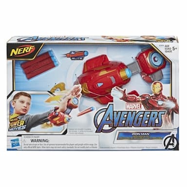 NERF Power Moves Marvel Avengers Iron Man Repulsor Blast Gauntlet NERF Dart-Launching Toy, Kids Roleplay, Ages 5 and Up